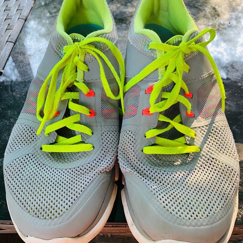 NIKE Flex 2014  Grey Volt Running Sneakers Shoes
